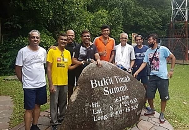 Friends from the Bukit Merah hiking group at the Bukit Timah summit